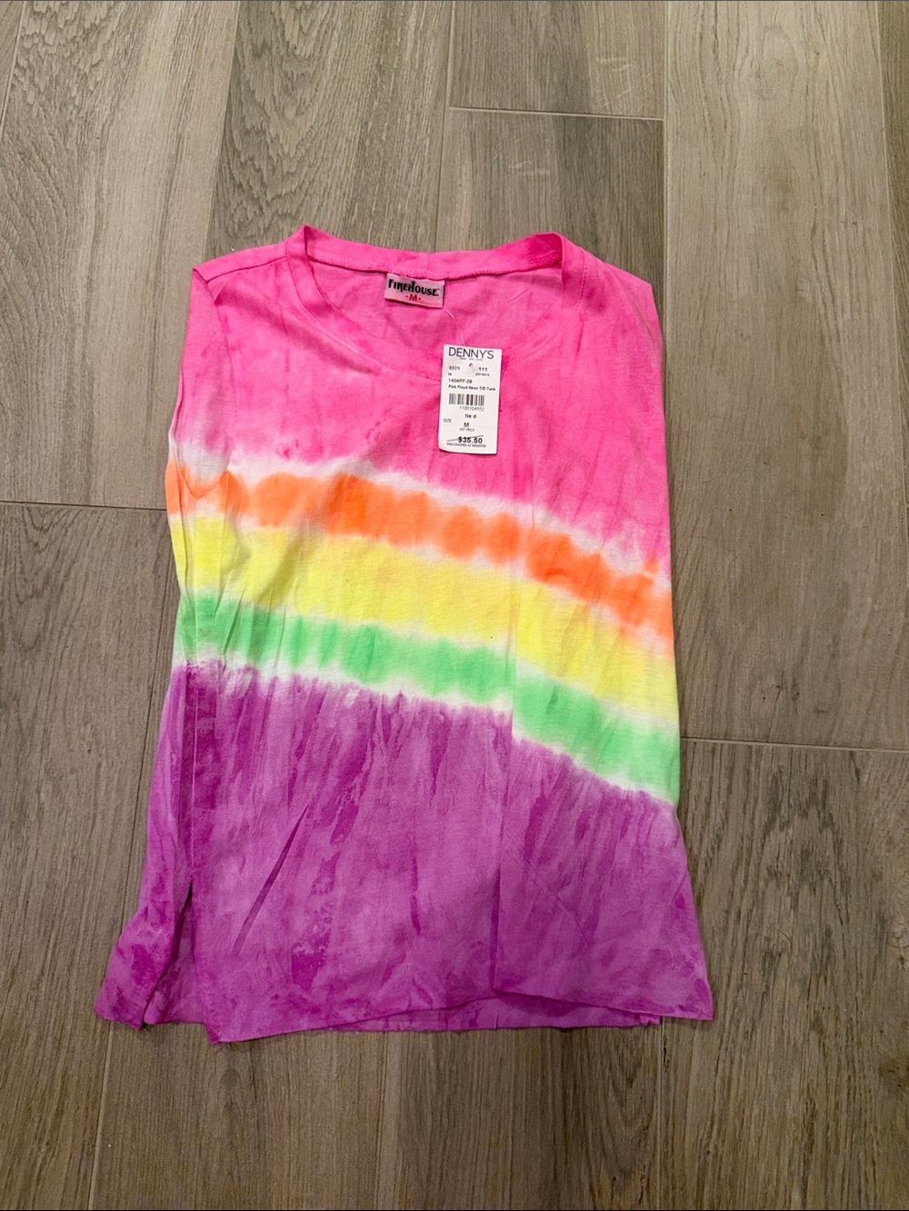 NWT Firehouse Girls Pink Rainbow Tie-Dye Sleeveless Tank Size Medium